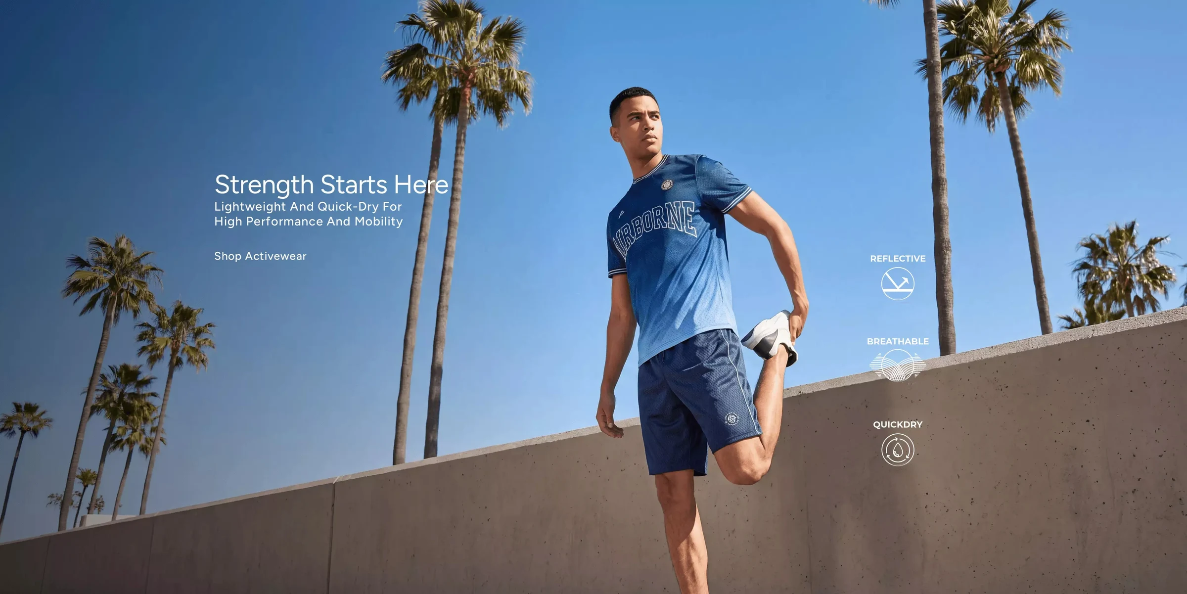 Strength starts here — quick-dry performance. Shop men's activewear.