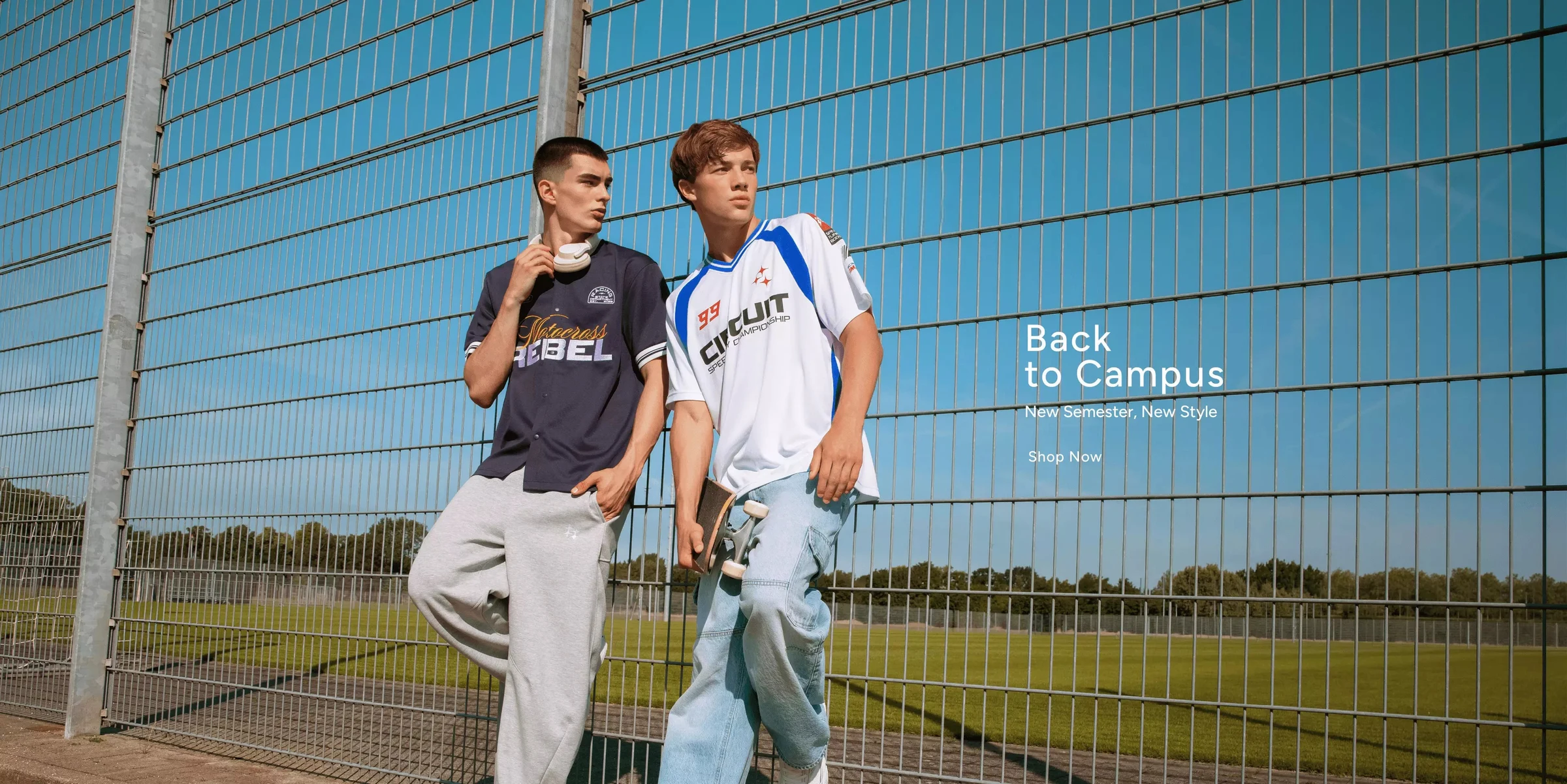 Back to campus — new semester, new style. Shop men's casualwear.